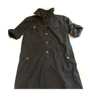 Black button up dress